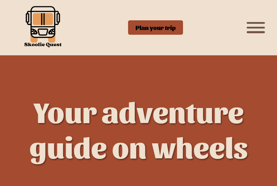Screenshot of Skoolie Quest Website